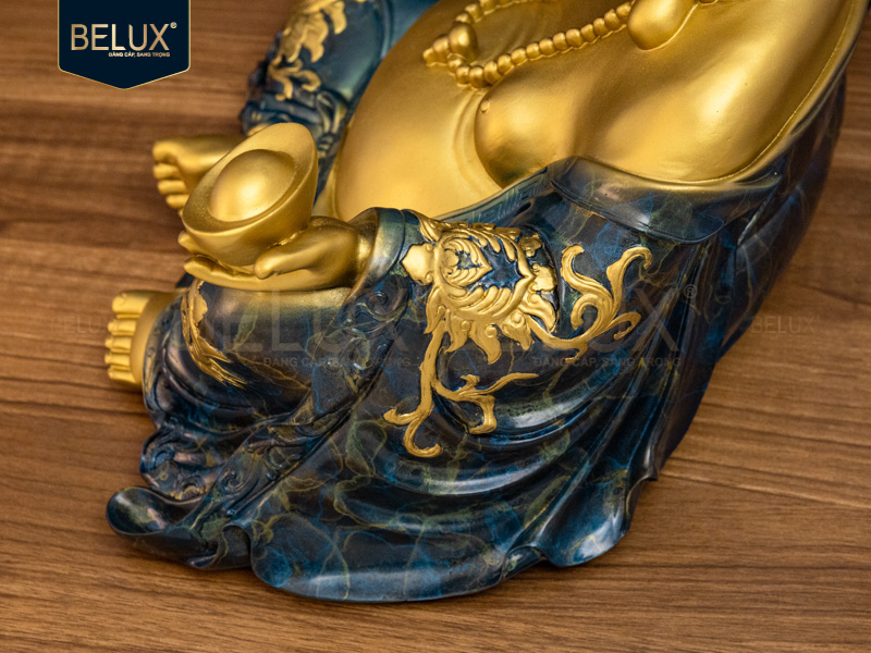 Tượng Phật Di Lặc bằng đồng decor dài 41cm